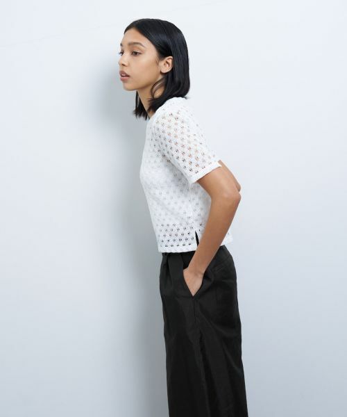 LANVIN en Bleu / ランバン オン ブルー Tシャツ | 【手洗い可】シアーレースカットソー | 詳細12