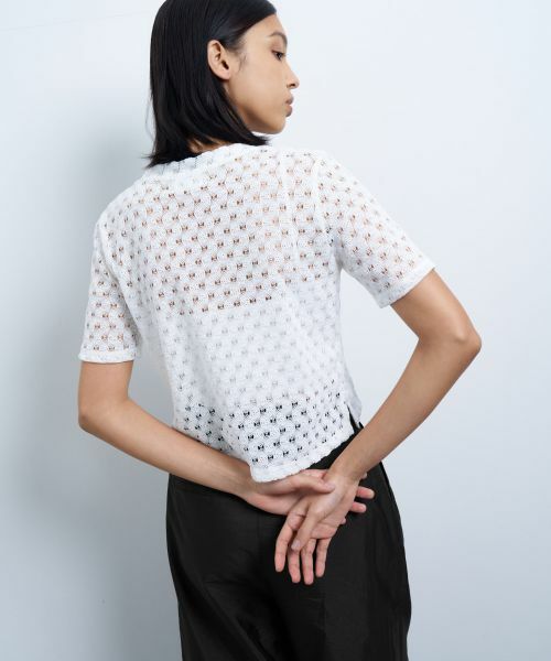 LANVIN en Bleu / ランバン オン ブルー Tシャツ | 【手洗い可】シアーレースカットソー | 詳細13