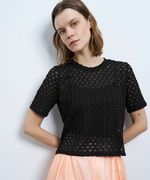 LANVIN en Bleu / ランバン オン ブルー Tシャツ | 【手洗い可】シアーレースカットソー | 詳細18