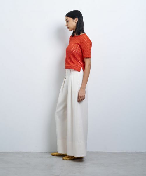 LANVIN en Bleu / ランバン オン ブルー Tシャツ | 【手洗い可】シアーレースカットソー | 詳細2