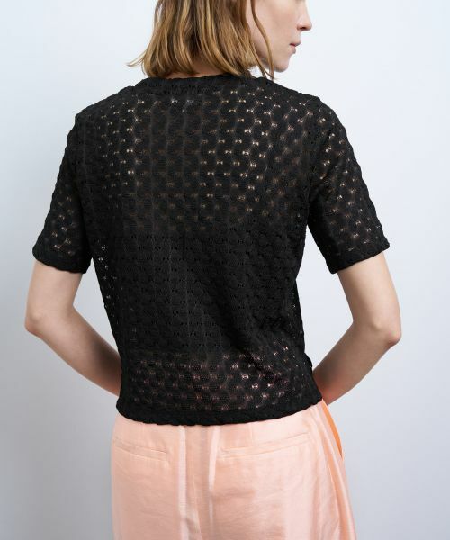 LANVIN en Bleu / ランバン オン ブルー Tシャツ | 【手洗い可】シアーレースカットソー | 詳細20