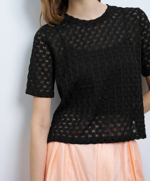 LANVIN en Bleu / ランバン オン ブルー Tシャツ | 【手洗い可】シアーレースカットソー | 詳細21