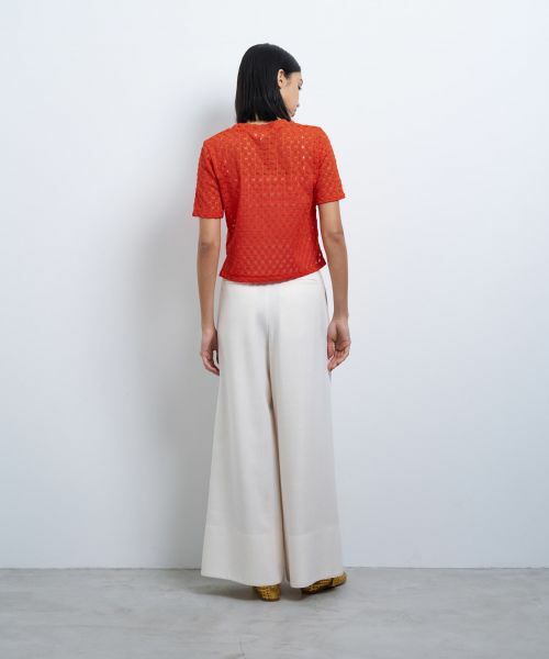 LANVIN en Bleu / ランバン オン ブルー Tシャツ | 【手洗い可】シアーレースカットソー | 詳細3