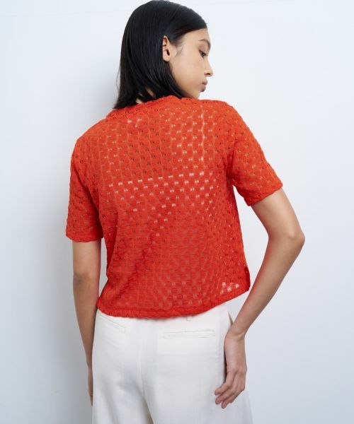 LANVIN en Bleu / ランバン オン ブルー Tシャツ | 【手洗い可】シアーレースカットソー | 詳細6