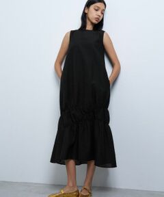 LANVIN en Bleu / ランバン オン ブルー ドレス | シアージャガードギャザーヘムワンピース