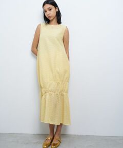 LANVIN en Bleu / ランバン オン ブルー ドレス | シアージャガードギャザーヘムワンピース