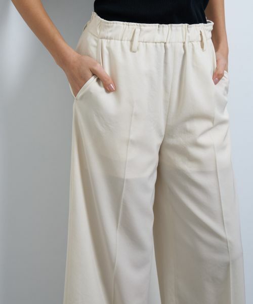 LANVIN en Bleu / ランバン オン ブルー その他パンツ | ドライポリエステルゴムワイドパンツ | 詳細7