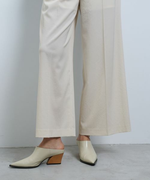 セールLANVIN en bleu  ポリエステルツイルドロストテーパードパンツ ドライポリエステルゴムワイドパンツ|LANVIN en Bleu | LANVIN