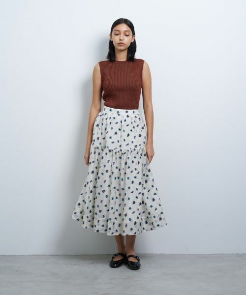 LANVIN en Bleu / ランバン オン ブルー ロング・マキシ丈スカート | fleuretteジャガードスカート | 詳細1