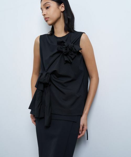 極美品 LANVIN ランバン ベスト ジレ リボン 34 リボンレリーフジャガードブラウス|LANVIN COLLECTION | LANVIN