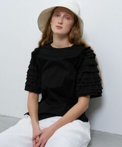 LANVIN en Bleu / ランバン オン ブルー Tシャツ | フリルスリーブカットソー