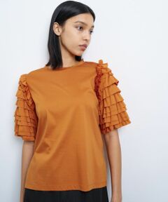 LANVIN en Bleu / ランバン オン ブルー Tシャツ | フリルスリーブカットソー