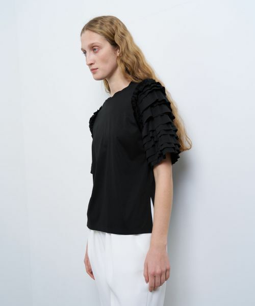 LANVIN en Bleu / ランバン オン ブルー Tシャツ | フリルスリーブカットソー | 詳細11