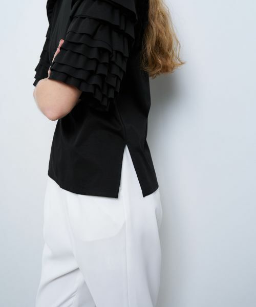 LANVIN en Bleu / ランバン オン ブルー Tシャツ | フリルスリーブカットソー | 詳細13