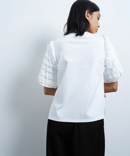 LANVIN en Bleu / ランバン オン ブルー Tシャツ | フリルスリーブカットソー | 詳細6