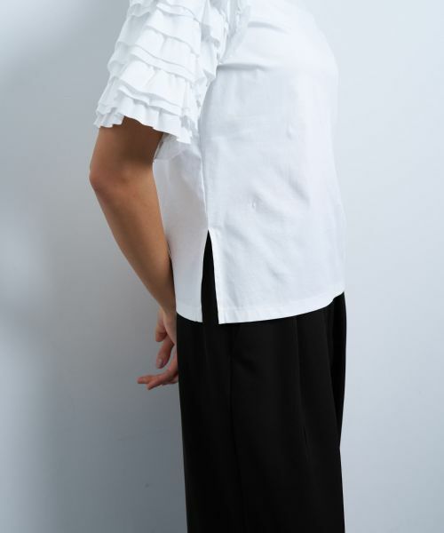 LANVIN en Bleu / ランバン オン ブルー Tシャツ | フリルスリーブカットソー | 詳細7