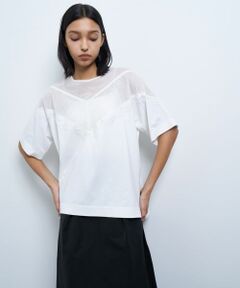 LANVIN en Bleu / ランバン オン ブルー Tシャツ | レースコンビカットソー