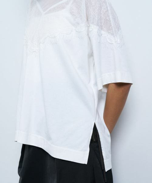 LANVIN en Bleu / ランバン オン ブルー Tシャツ | レースコンビカットソー | 詳細8