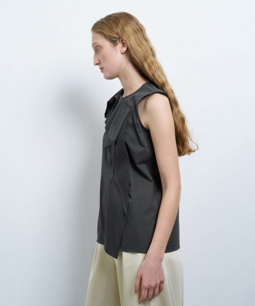 LANVIN en Bleu / ランバン オン ブルー Tシャツ | ドレープノースリーブカットソー | 詳細18