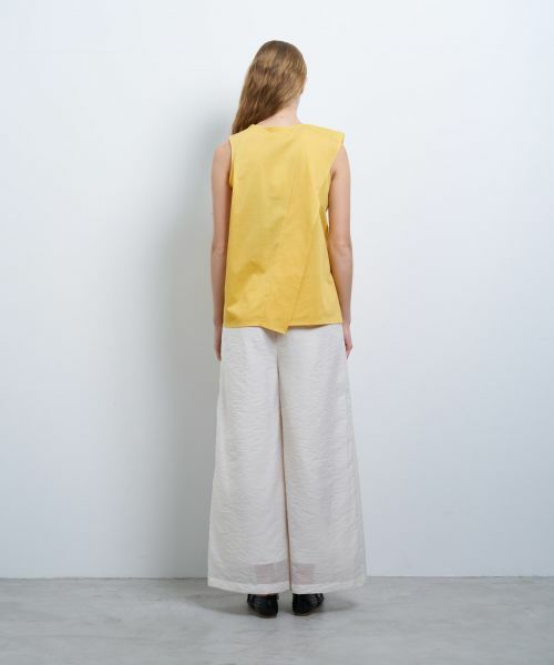 LANVIN en Bleu / ランバン オン ブルー Tシャツ | ドレープノースリーブカットソー | 詳細2