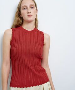 LANVIN en Bleu / ランバン オン ブルー ニット・セーター | アイレットリブノースリーブニット