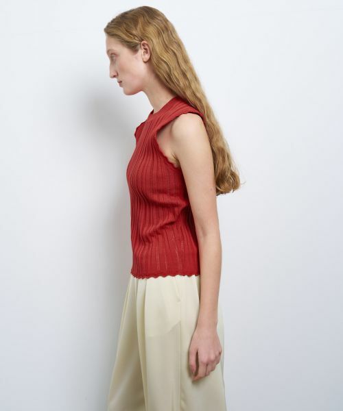 LANVIN en Bleu / ランバン オン ブルー ニット・セーター | アイレットリブノースリーブニット | 詳細12