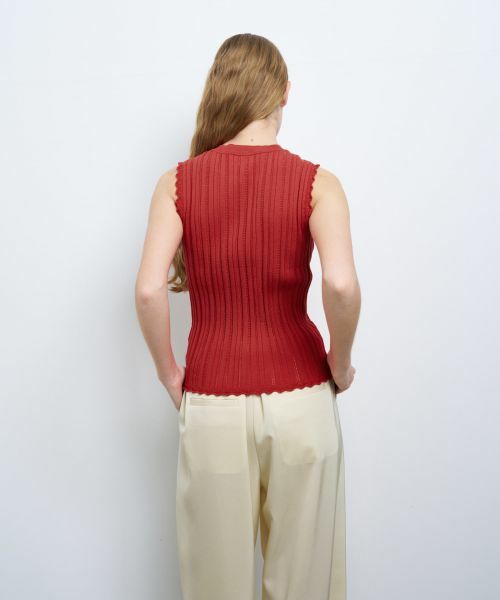 LANVIN en Bleu / ランバン オン ブルー ニット・セーター | アイレットリブノースリーブニット | 詳細13