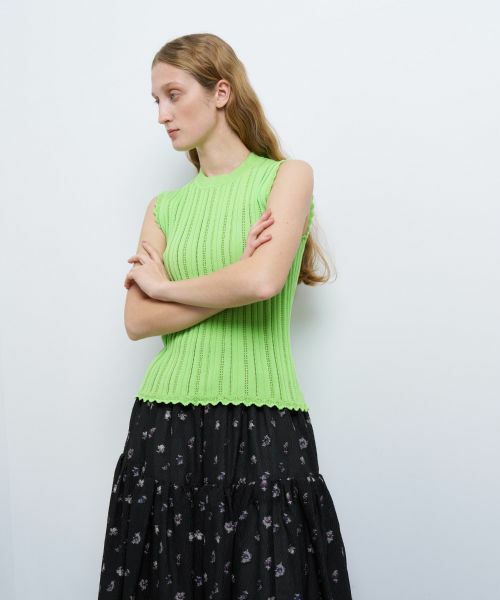 LANVIN en Bleu / ランバン オン ブルー ニット・セーター | アイレットリブノースリーブニット | 詳細4