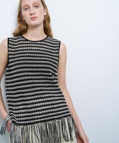 LANVIN en Bleu / ランバン オン ブルー ニット・セーター | フリンジヘムノースリーブニット