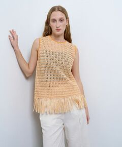 LANVIN en Bleu / ランバン オン ブルー ニット・セーター | フリンジヘムノースリーブニット