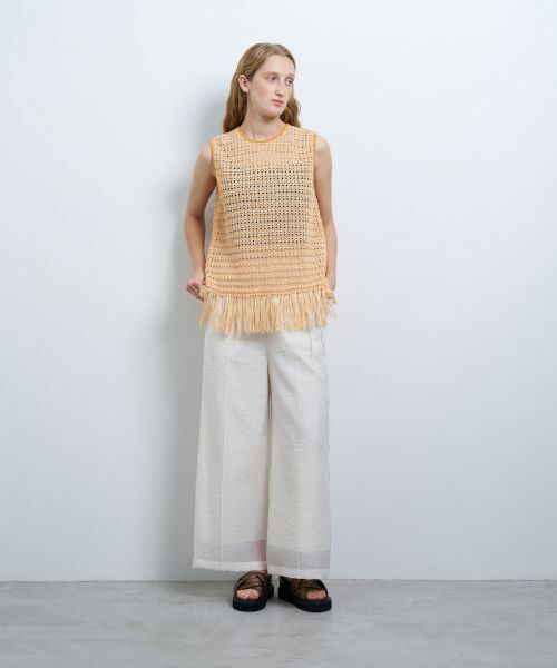 LANVIN en Bleu / ランバン オン ブルー ニット・セーター | フリンジヘムノースリーブニット | 詳細1