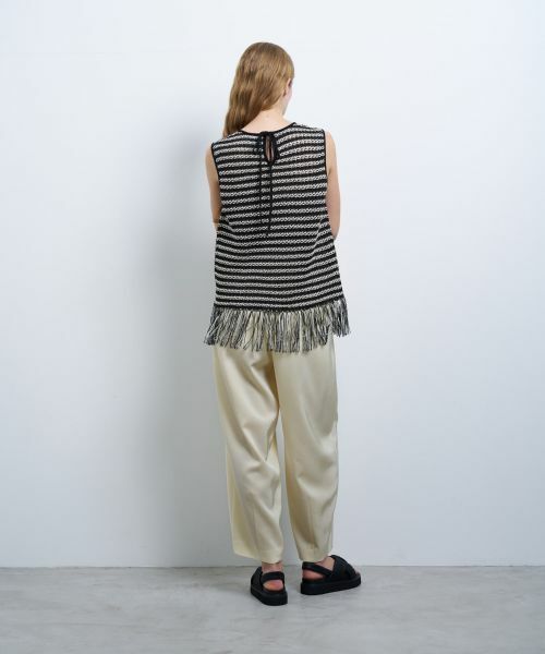 LANVIN en Bleu / ランバン オン ブルー ニット・セーター | フリンジヘムノースリーブニット | 詳細10