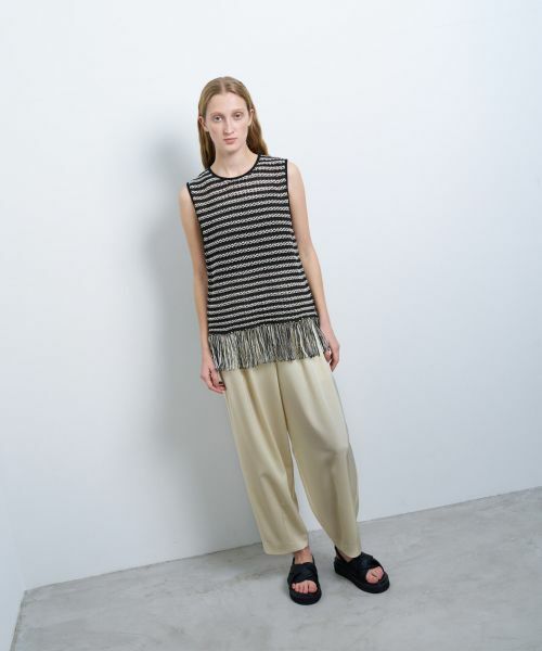 LANVIN en Bleu / ランバン オン ブルー ニット・セーター | フリンジヘムノースリーブニット | 詳細11