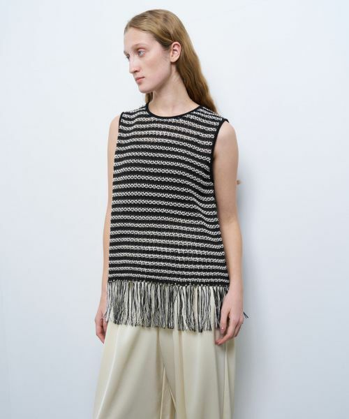 LANVIN en Bleu / ランバン オン ブルー ニット・セーター | フリンジヘムノースリーブニット | 詳細13