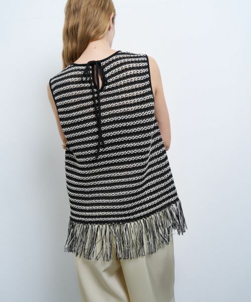 LANVIN en Bleu / ランバン オン ブルー ニット・セーター | フリンジヘムノースリーブニット | 詳細14