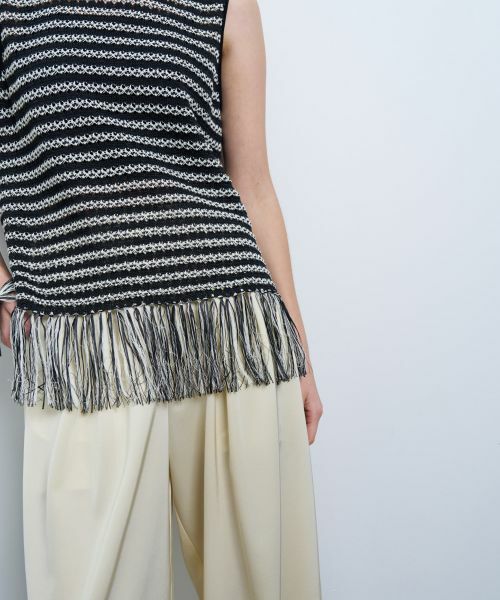 LANVIN en Bleu / ランバン オン ブルー ニット・セーター | フリンジヘムノースリーブニット | 詳細15