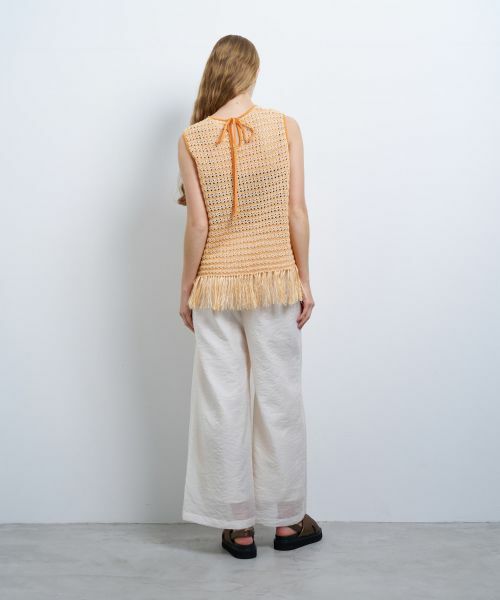 LANVIN en Bleu / ランバン オン ブルー ニット・セーター | フリンジヘムノースリーブニット | 詳細3