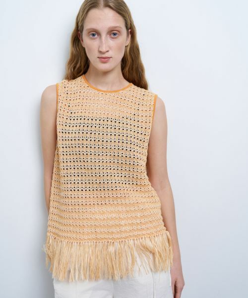 LANVIN en Bleu / ランバン オン ブルー ニット・セーター | フリンジヘムノースリーブニット | 詳細4