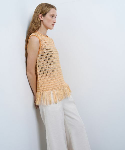 LANVIN en Bleu / ランバン オン ブルー ニット・セーター | フリンジヘムノースリーブニット | 詳細5