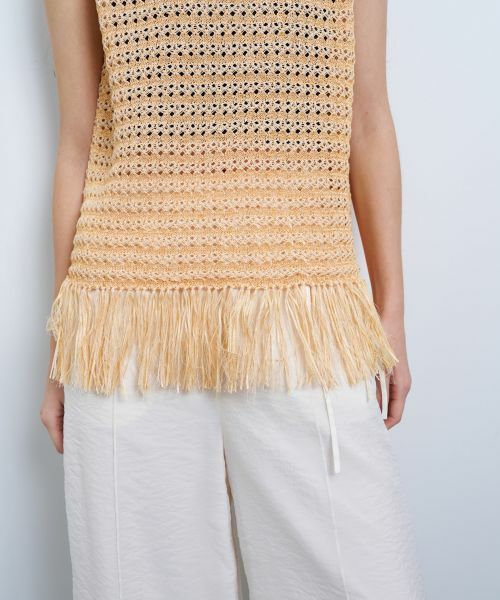 LANVIN en Bleu / ランバン オン ブルー ニット・セーター | フリンジヘムノースリーブニット | 詳細7