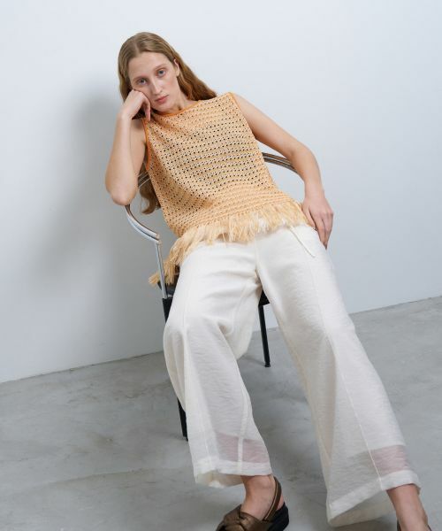 LANVIN en Bleu / ランバン オン ブルー ニット・セーター | フリンジヘムノースリーブニット | 詳細8