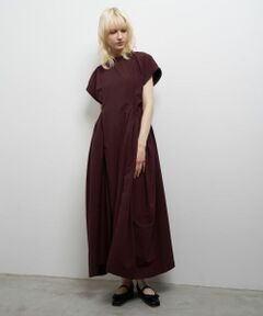 新品タグ付♥LANVIN en Bleu　フリル袖ワンピース　オレンジ　日本製 新品タグ付♥LANVIN en Bleu フリル袖ワンピース オレンジ 日本製