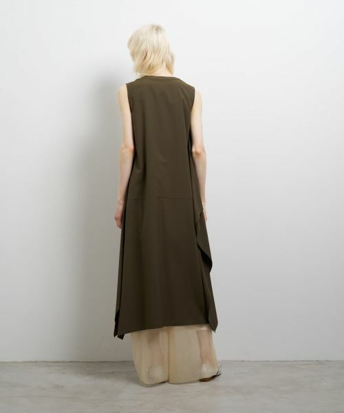 LANVIN en Bleu / ランバン オン ブルー ドレス | ライトタフタアシンメワンピース | 詳細10