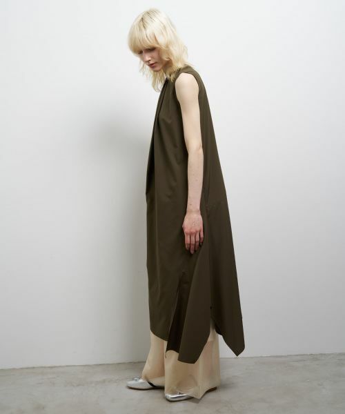 LANVIN en Bleu / ランバン オン ブルー ドレス | ライトタフタアシンメワンピース | 詳細11