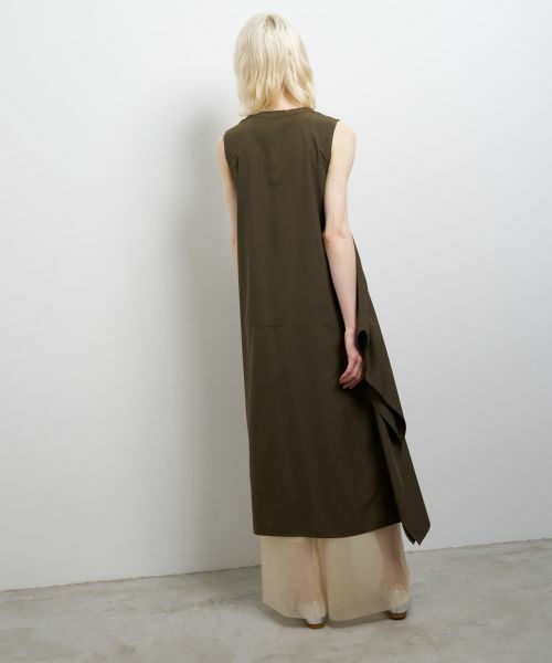 LANVIN en Bleu / ランバン オン ブルー ドレス | ライトタフタアシンメワンピース | 詳細12