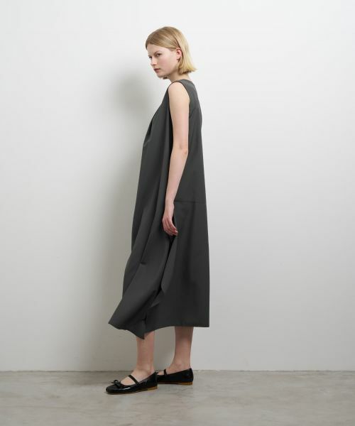 LANVIN en Bleu / ランバン オン ブルー ドレス | ライトタフタアシンメワンピース | 詳細2