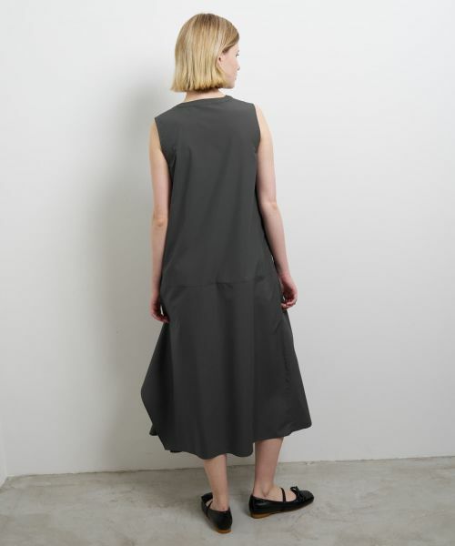 LANVIN en Bleu / ランバン オン ブルー ドレス | ライトタフタアシンメワンピース | 詳細5