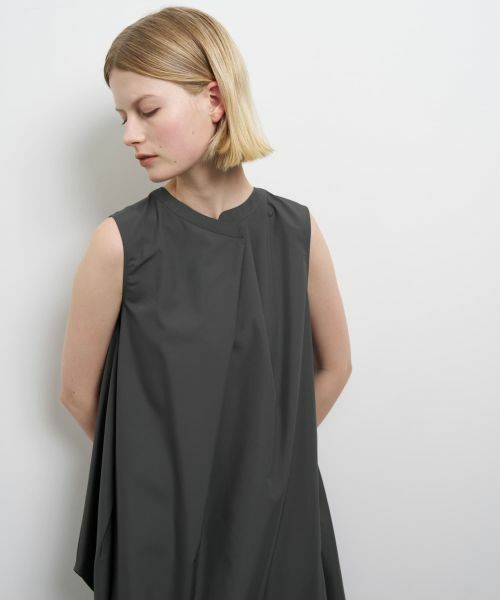 LANVIN en Bleu / ランバン オン ブルー ドレス | ライトタフタアシンメワンピース | 詳細6