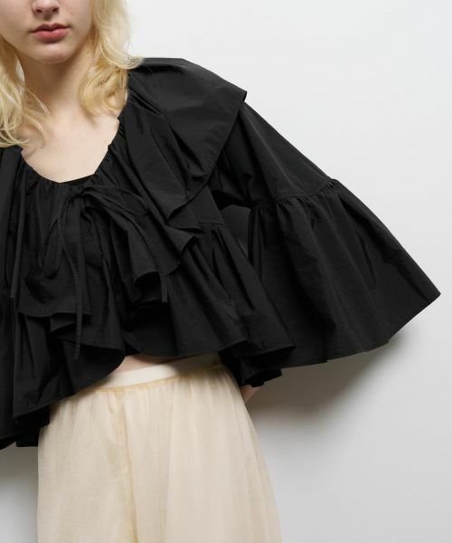 LANVIN en Bleu / ランバン オン ブルー シャツ・ブラウス | 撥水速乾ナイロンラッフルブラウス | 詳細14