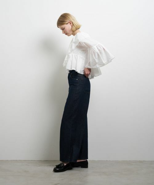 LANVIN en Bleu / ランバン オン ブルー シャツ・ブラウス | 撥水速乾ナイロンラッフルブラウス | 詳細2